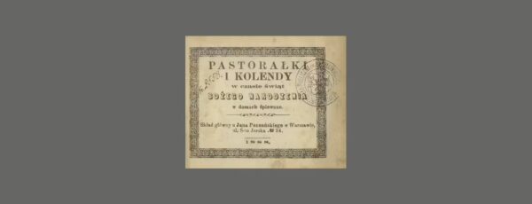 "Pastorałki i kolendy" - strona tytułowa