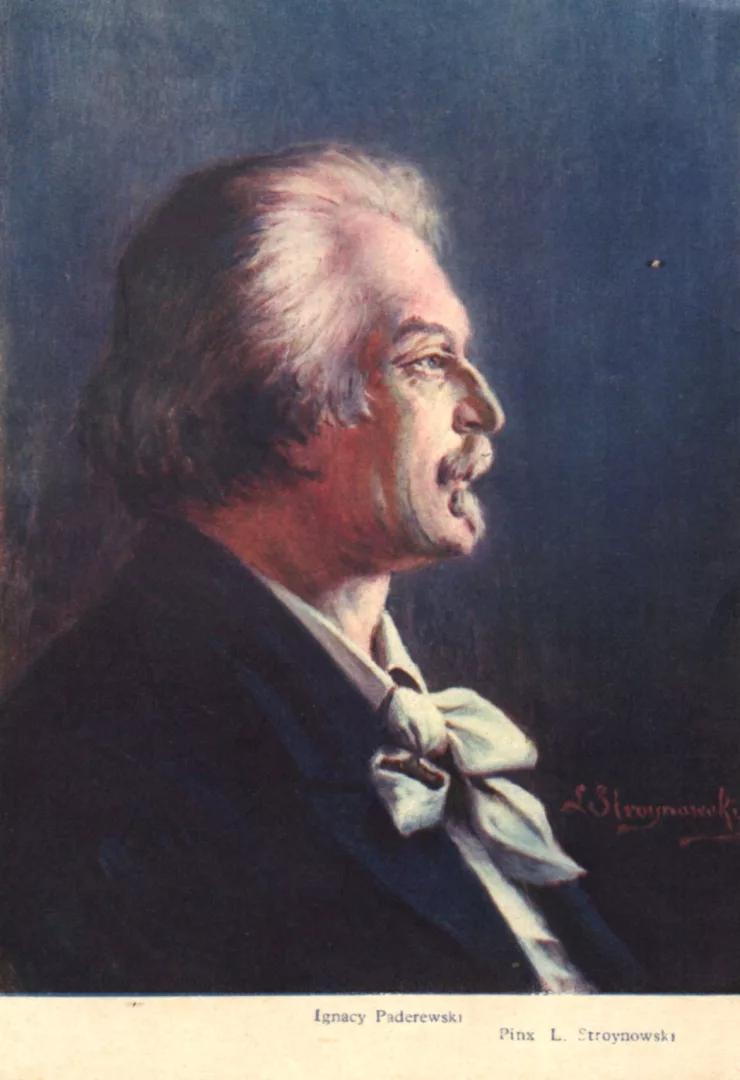 Ignacy Jan Paderewski, autor portretu: Leonard Stroynowski (1858-1935), pocztówka, 1932, 
ze zbiorów WBP w Lublinie