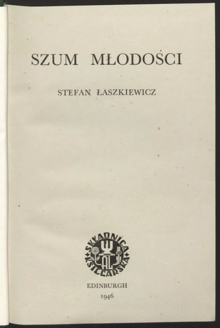 Poz.067 Laszkiewicz S. Szum mlodosci. 80.00