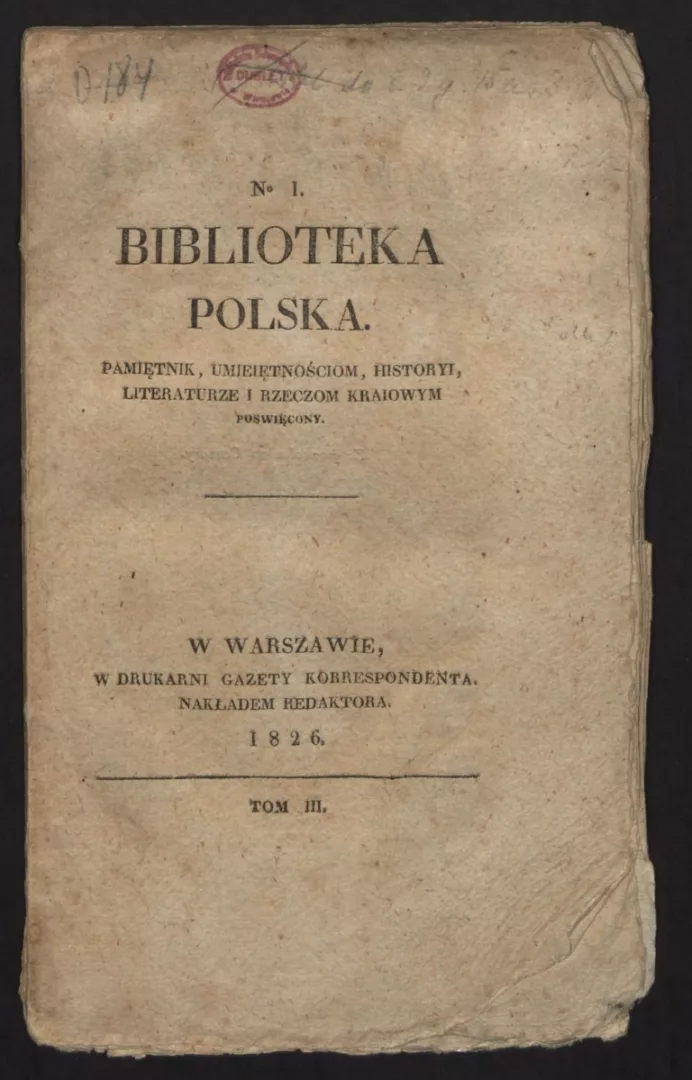 Poz.158 Biblioteka Polska ... T.3 nr 1 100.00