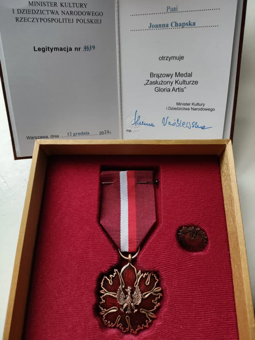 Brązowy Medal „Zasłużony Kulturze Gloria Artis” dla Joanny Chapskiej