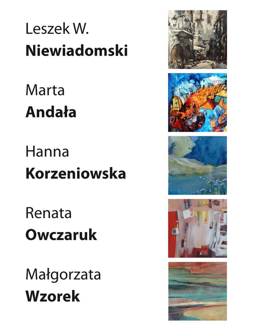 Wernisaż wystawy malarstwa Leszek W. Niewiadomskiego i Marty Andały, Hanny Korzeniowskiej, Renaty Owczaruk oraz Małgorzaty Wzorek